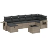 Image de vidaXL Ensemble de jardin canapé 8 pièces avec coussins Gris Poly rotin