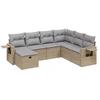 Image de vidaXL Ensemble de salon de jardin 7 pièces avec coussins Beige Poly Rattan