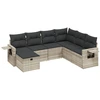 Image de vidaXL Ensemble de salon de jardin 7 pièces avec coussins gris clair Poly rotin