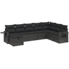 Image de vidaXL Ensemble de jardin canapé 8 pièces avec coussins noir poly rotin