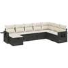 Image de vidaXL Ensemble de jardin canapé 8 pièces avec coussins noir poly rotin