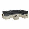 Image de vidaXL Ensemble de salon de jardin 9 pièces avec coussins gris clair Poly rotin