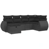 Image de vidaXL Ensemble de salon de jardin 6 pièces avec coussins noir poly rotin