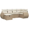 Image de vidaXL Ensemble de salon de jardin 6 pièces avec coussins Beige Poly Rattan