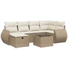 Image de vidaXL Ensemble de salon de jardin 7 pièces avec coussins Beige Poly Rattan