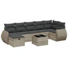 Image de vidaXL Ensemble de jardin canapé 8 pièces avec coussins gris clair Poly rotin