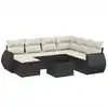 Image de vidaXL Ensemble de jardin canapé 8 pièces avec coussins noir poly rotin