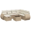Image de vidaXL Ensemble de jardin canapé 8 pièces avec coussins Beige Poly Rattan