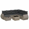 Image de vidaXL Ensemble de jardin canapé 8 pièces avec coussins gris clair Poly rotin