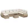 Image de vidaXL Ensemble de salon de jardin 9 pièces avec coussins beige Poly rotin