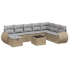 Image de vidaXL Ensemble de salon de jardin 9 pièces avec coussins beige Poly rotin