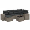 Image de vidaXL Ensemble de salon de jardin 7 pièces avec coussins gris clair Poly rotin