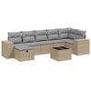 Image de vidaXL Ensemble de jardin canapé 8 pièces avec coussins Beige Poly Rattan