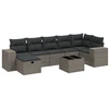 Image de vidaXL Ensemble de jardin canapé 8 pièces avec coussins gris clair Poly rotin