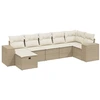 Image de vidaXL Ensemble de salon de jardin 7 pièces avec coussins Beige Poly Rattan