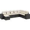 Image de vidaXL Ensemble de jardin canapé 8 pièces avec coussins noir poly rotin