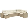 Image de vidaXL Ensemble de jardin canapé 8 pièces avec coussins Beige Poly Rattan