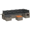 Image de vidaXL Ensemble de jardin canapé 8 pièces avec coussins Gris Poly rotin