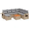 Image de vidaXL Ensemble de jardin canapé 8 pièces avec coussins Beige Poly Rattan