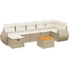 Image de vidaXL Ensemble de jardin canapé 8 pièces avec coussins Beige Poly Rattan