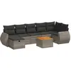 Image de vidaXL Ensemble de jardin canapé 8 pièces avec coussins Gris Poly rotin