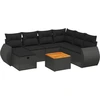 Image de vidaXL Ensemble de jardin canapé 8 pièces avec coussins noir poly rotin