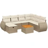 Image de vidaXL Ensemble de jardin canapé 8 pièces avec coussins Beige Poly Rattan