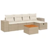 Image de vidaXL Ensemble de salon de jardin 6 pièces avec coussins Beige Poly Rattan