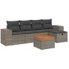 Image de vidaXL Ensemble de salon de jardin 6 pièces avec coussins Gris Poly rotin