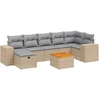 Image de vidaXL Ensemble de jardin canapé 8 pièces avec coussins Beige Poly Rattan