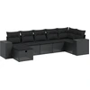 Image de vidaXL Ensemble de jardin canapé 8 pièces avec coussins noir poly rotin