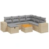 Image de vidaXL Ensemble de jardin canapé 8 pièces avec coussins Beige Poly Rattan