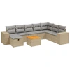 Image de vidaXL Ensemble de salon de jardin 9 pièces avec coussins beige Poly rotin