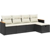 Image de vidaXL Ensemble de salon de jardin 5 pièces avec coussins noir poly rotin
