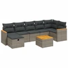 Image de vidaXL Ensemble de jardin canapé 8 pièces avec coussins Gris Poly rotin