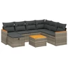 Image de vidaXL Ensemble de jardin canapé 8 pièces avec coussins Gris Poly rotin