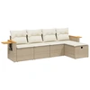 Image de vidaXL Ensemble de salon de jardin 5 pièces avec coussins Beige Poly Rattan