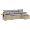 Image de vidaXL Ensemble de salon de jardin 5 pièces avec coussins Beige Poly Rattan