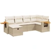 Image de vidaXL Ensemble de salon de jardin 6 pièces avec coussins Beige Poly Rattan