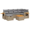 Image de vidaXL Ensemble de salon de jardin 7 pièces avec coussins Beige Poly Rattan