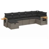 Image de vidaXL Ensemble de salon de jardin 7 pièces avec coussins Gris Poly rotin