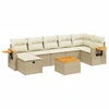 Image de vidaXL Ensemble de jardin canapé 8 pièces avec coussins Beige Poly Rattan