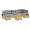 Image de vidaXL Ensemble de jardin canapé 8 pièces avec coussins Beige Poly Rattan