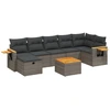 Image de vidaXL Ensemble de jardin canapé 8 pièces avec coussins Gris Poly rotin