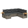 Image de vidaXL Ensemble de salon de jardin 7 pièces avec coussins Gris Poly rotin