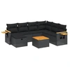 Image de vidaXL Ensemble de jardin canapé 8 pièces avec coussins noir poly rotin