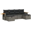 Image de vidaXL Ensemble de salon de jardin 6 pièces avec coussins Gris Poly rotin