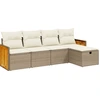 Image de vidaXL Ensemble de salon de jardin 5 pièces avec coussins Beige Poly Rattan