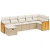 Image de vidaXL Ensemble de salon de jardin 7 pièces avec coussins Beige Poly Rattan