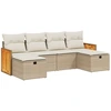 Image de vidaXL Ensemble de salon de jardin 6 pièces avec coussins Beige Poly Rattan